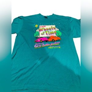 Vintage Wheels of Time Hot Rod Macungie PA Single Stitch Shirt XL Made in USA